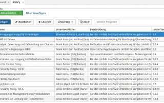 aGRC Software - Policy – Verwaltung