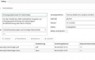 aGRC Software - Policy – Detailansicht